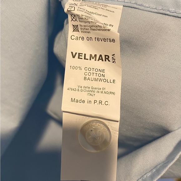 Moschino Men’s Embroidered Heart Button Down Shirt Size US15.5/EU40 Light Blue. - Picture 7 of 8